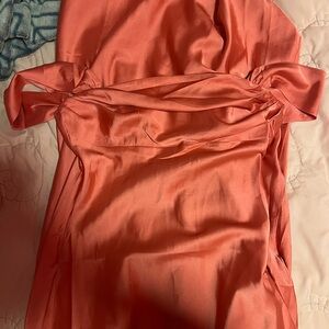 Ella off the shoulder Coral prom dress